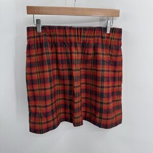 J Crew Cypress Plaid Skirt Womens 6 Wool Blend Mini Lined Pullon Academia Preppy